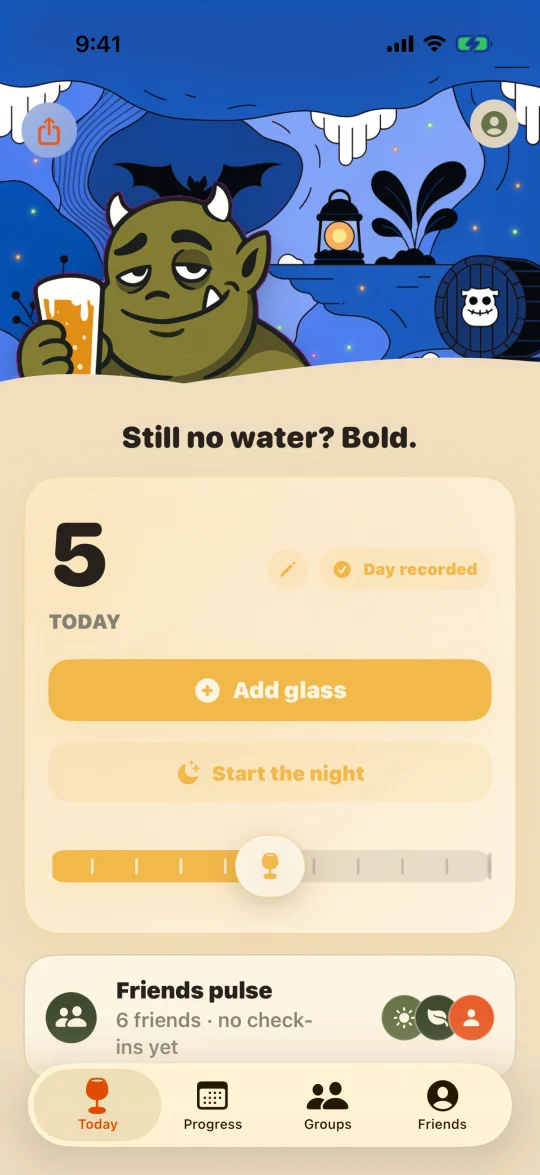 Daily tracking, in one tap (light)