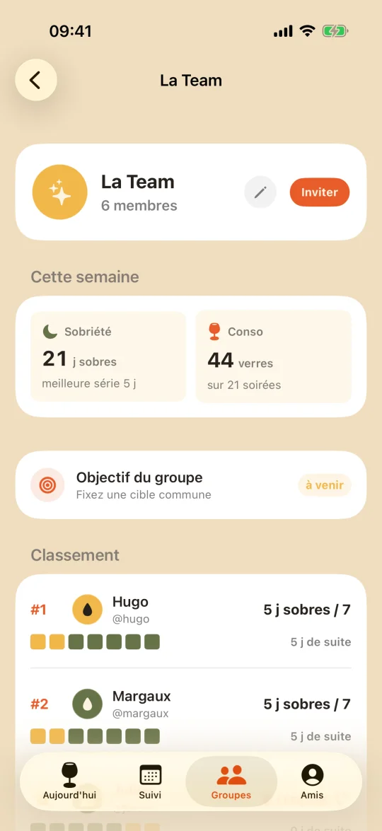 Des résumés partagés en privé (clair)