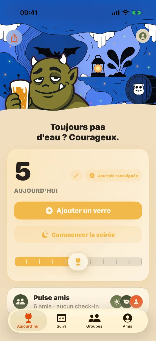 Le suivi du jour, en un geste (clair)