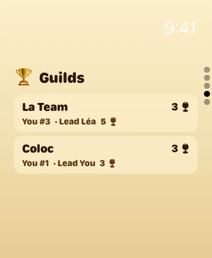 The Sansoif app on Apple Watch — Your group