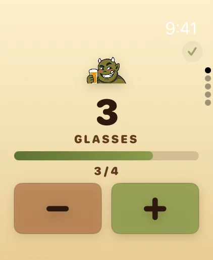 The Sansoif app on Apple Watch — The counter