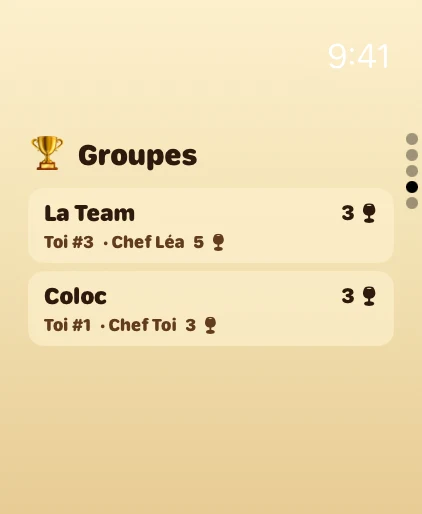 L'app Sansoif sur Apple Watch — Ton groupe
